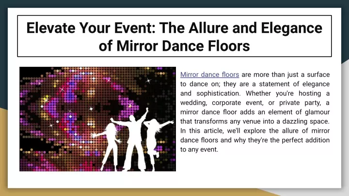 elevate your event the allure and elegance