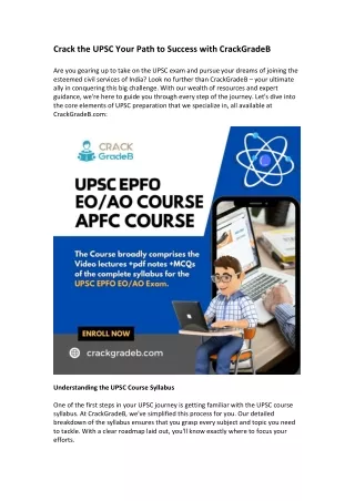 Crack the UPSC Your Path to Success with CrackGradeB