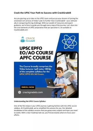 crack the upsc your path to success with
