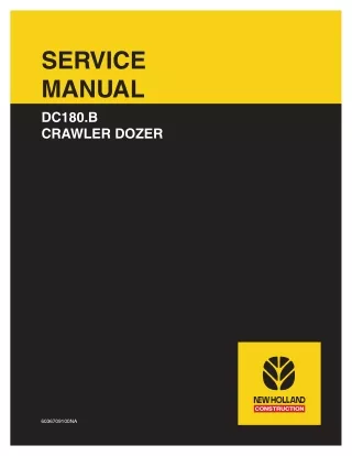 New Holland DC180B Crawler Dozer Service Repair Manual