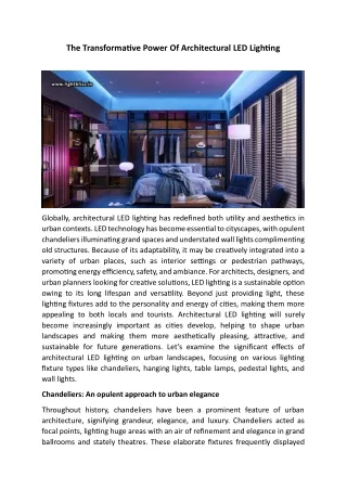 The Transformative Power Of Architectural LED Lighting