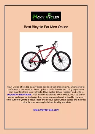 Best Bicycle For Men Online