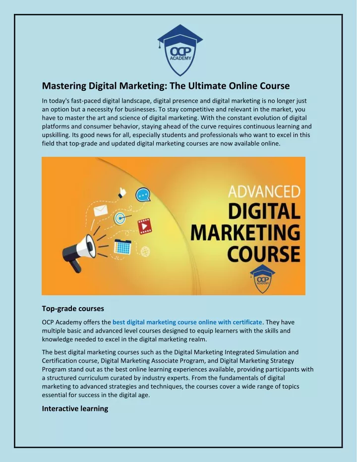 mastering digital marketing the ultimate online