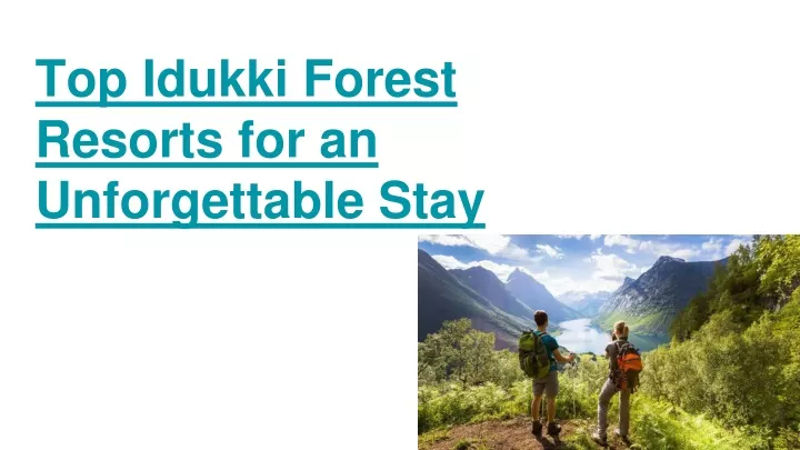 top idukki forest resorts for an unforgettable stay