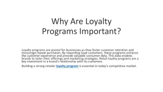 Why Are Loyalty Programs Important?