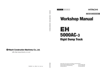 Hitachi EH5000AC-3 Rigid Dump Truck (Haul Truck) Service Repair Manual