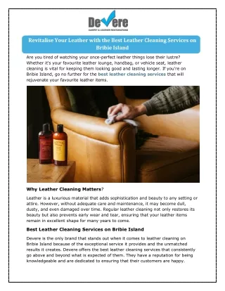 Revitalise Your Leather with the Best Leather Cleaning Services on Bribie Island