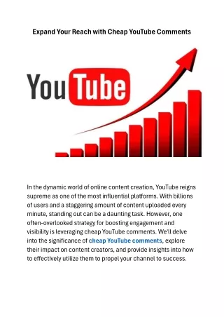expand your reach with cheap youtube comments