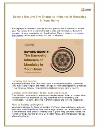 Beyond Beauty The Energetic Influence of Mandalas in Your Home