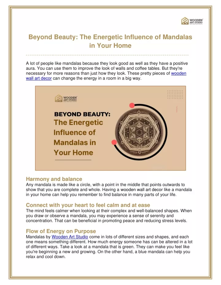 beyond beauty the energetic influence of mandalas