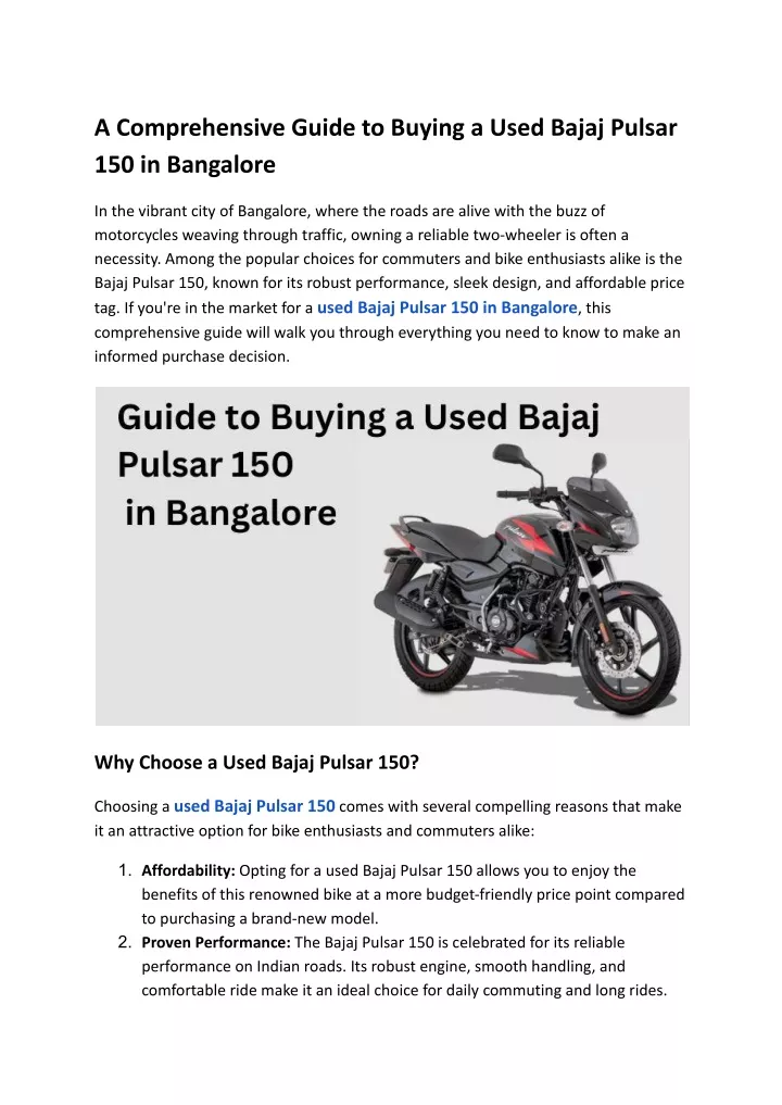 a comprehensive guide to buying a used bajaj