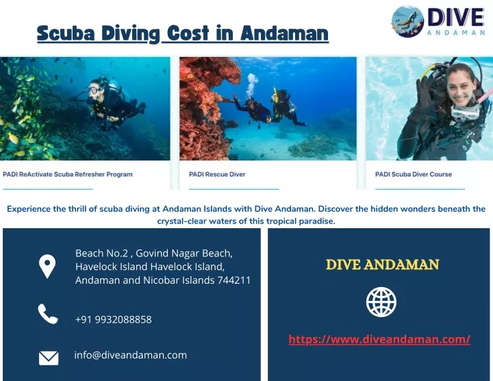 scuba diving cost in andaman