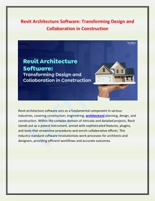 Revit Architecture Software Transforming Design and Collaboration in Construction