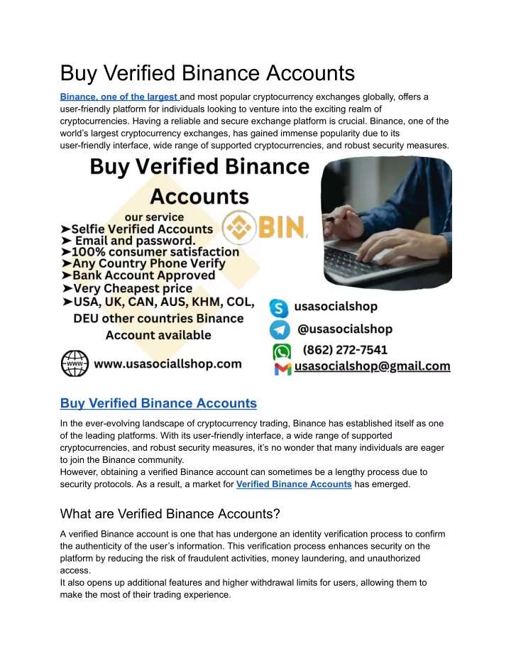 buy verified binance accounts