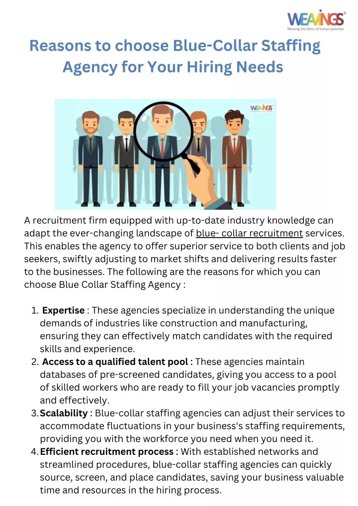 reasons to choose blue collar staffing agency