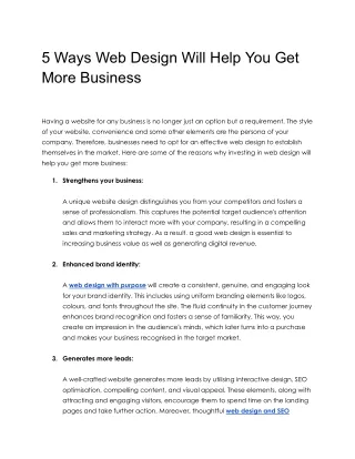 5 Ways Web Design Will Help You Get More Business