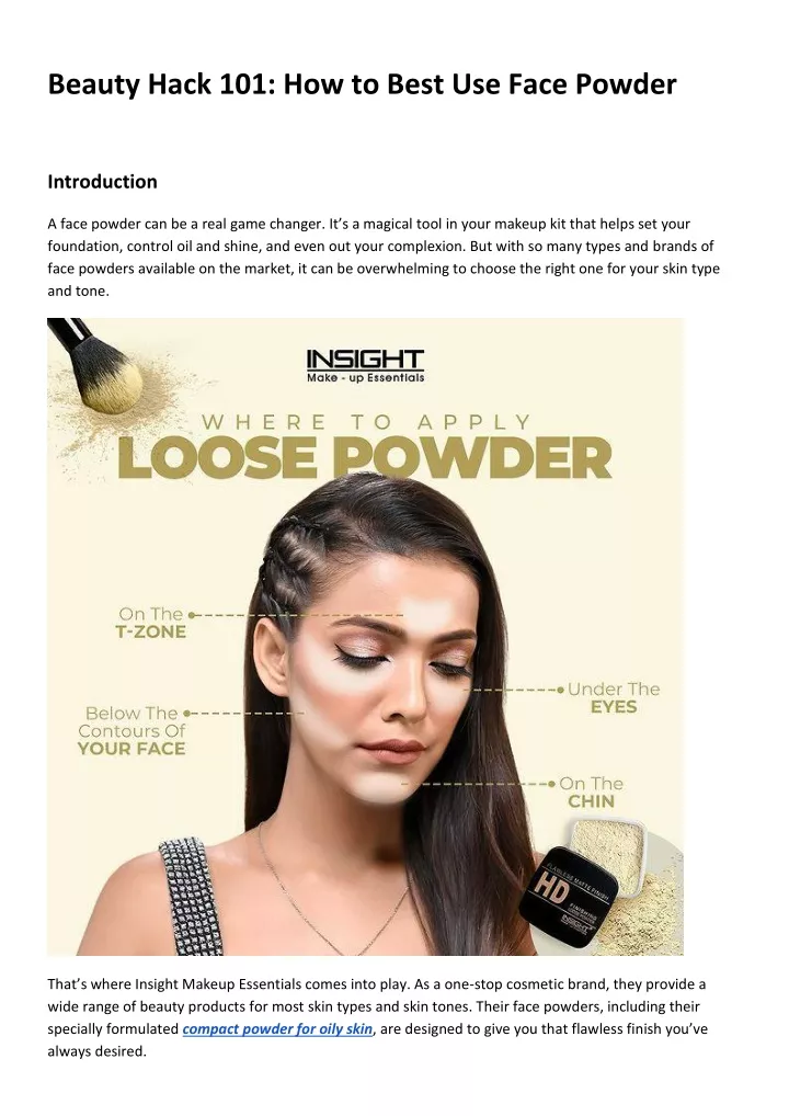 beauty hack 101 how to best use face powder