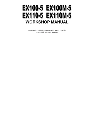 Hitachi EX100M-5 Excavator Service Repair Manual