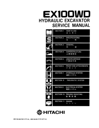 Hitachi EX100WD Hydraulic Excavator Service Repair Manual