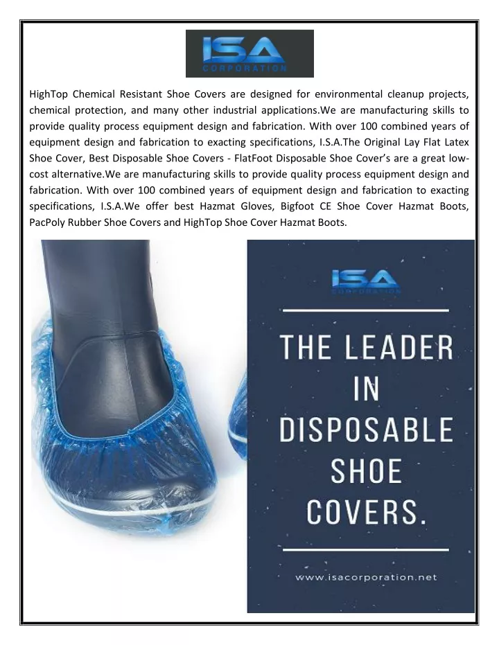 hightop chemical resistant shoe covers