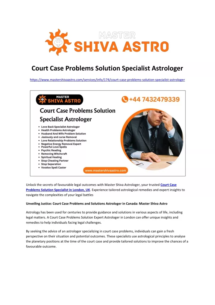 court case problems solution specialist astrologer