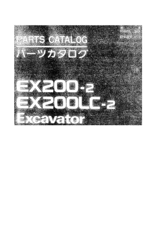 Hitachi EX200-2, EX200LC-2 Excavator Parts Catalogue Manual