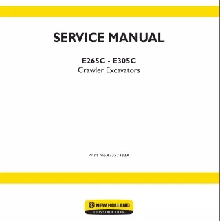 New Holland E265C Crawler Excavator Service Repair Manual