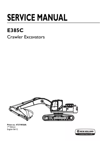 New Holland E385C Crawler Excavator Service Repair Manual