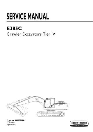 New Holland E385C Tier IV Crawler Excavator Service Repair Manual