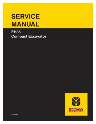 New Holland EH35 Compact Excavator Service Repair Manual