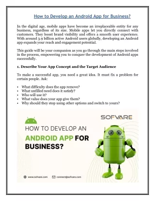 How to Develop an Android App for Business?