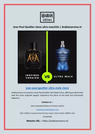 Jean Paul Gaultier clone ultra maschile | Arabianaroma.in