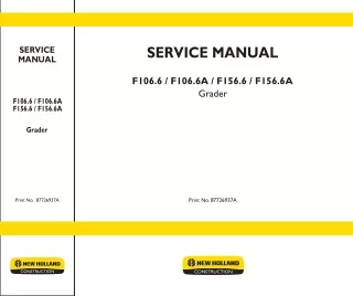 NEW HOLLAND F106.6 TIER3 GRADER Service Repair Manual