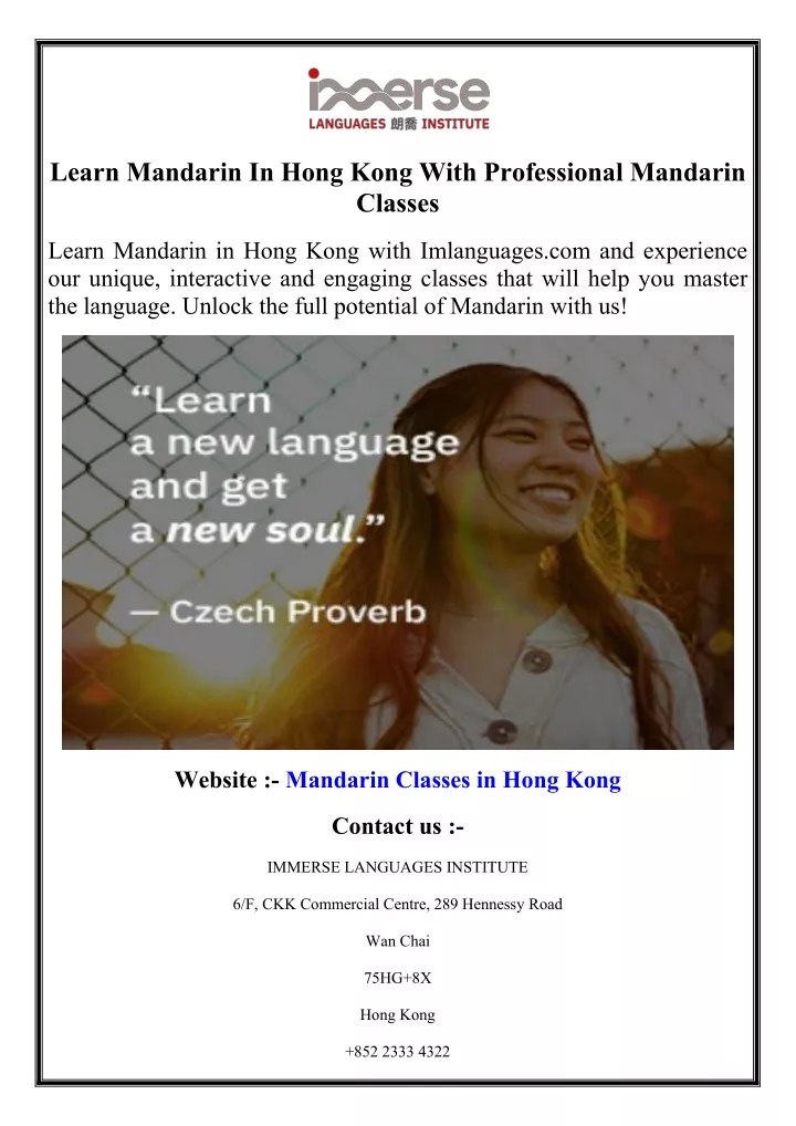 learn mandarin in hong kong with professional