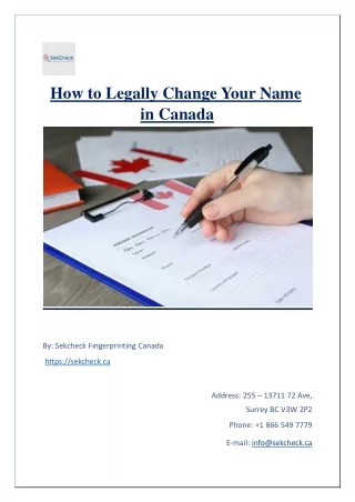 How to Legally Change Your Name in Canada