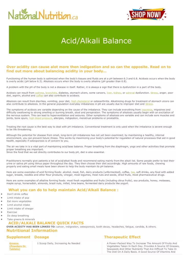 acid alkali balance