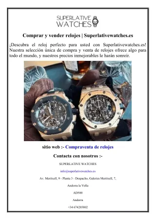 Comprar y vender relojes Superlativewatches.es