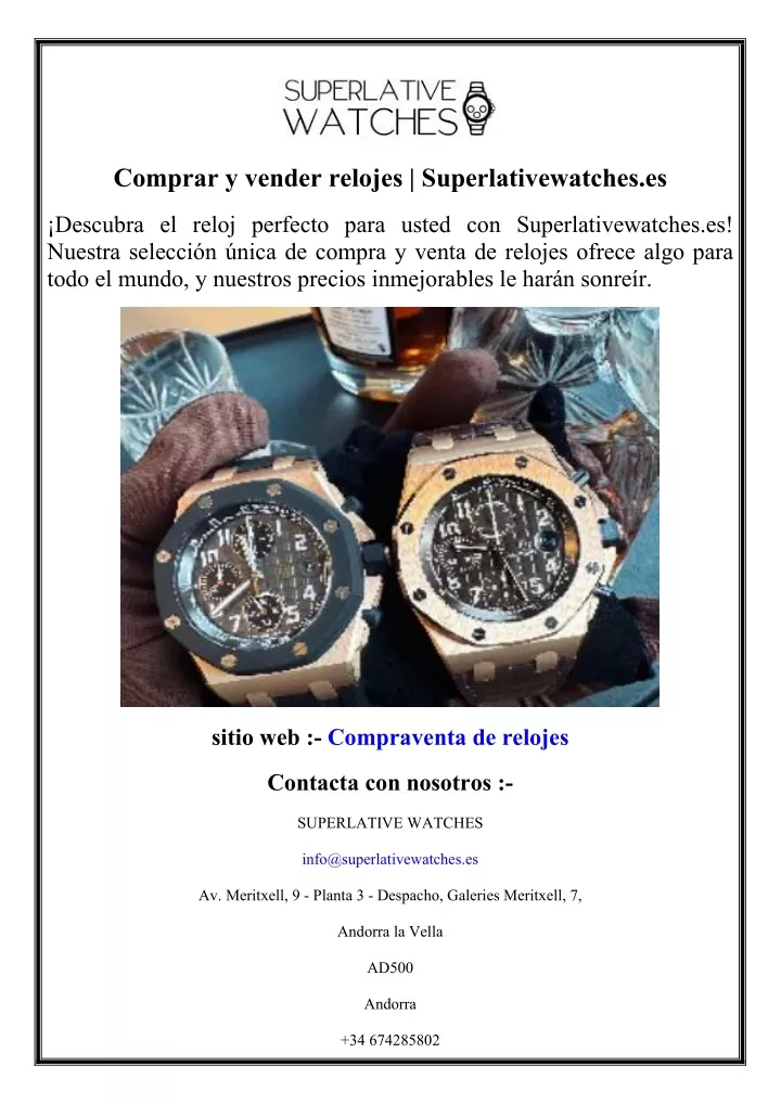 comprar y vender relojes superlativewatches es