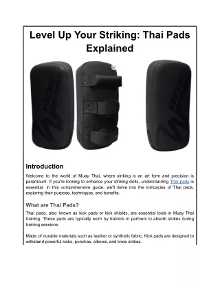 Level Up Your Striking_ Thai Pads Explained