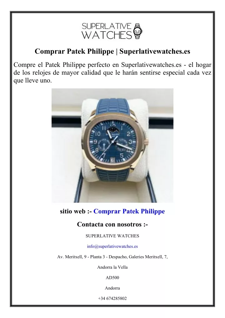 comprar patek philippe superlativewatches es