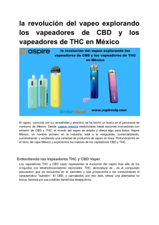 la revolución del vapeo explorando los vapeadores de CBD y los vapeadores de THC en México