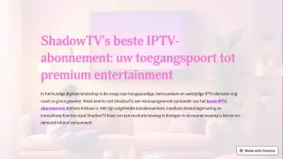 ShadowTV's beste IPTV-abonnement uw toegangspoort tot premium entertainment