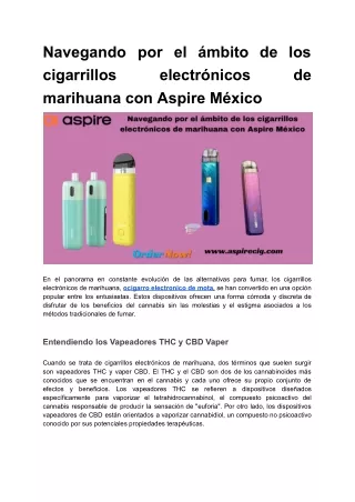 Navegando por el ámbito de los cigarrillos electrónicos de marihuana con Aspire México