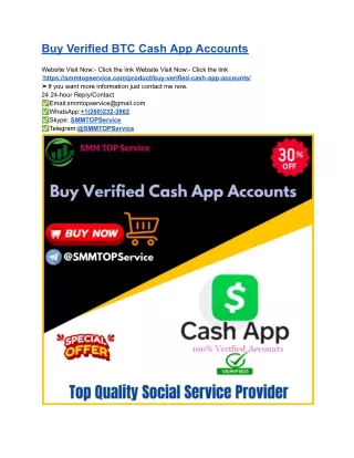 Buy Verified BTC Cash App Accounts