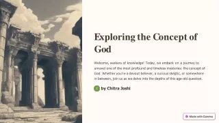 Exploring the Concept of God