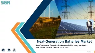 Next-Generation Batteries Market - Global Industry, Analysis, Size, Share