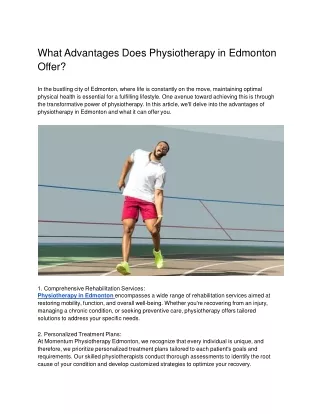 What Advantages Does Physiotherapy in Edmonton Offer_