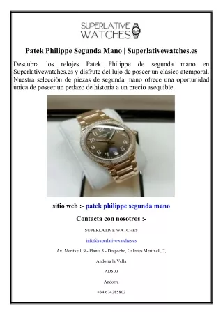 Patek Philippe Segunda Mano  Superlativewatches.es