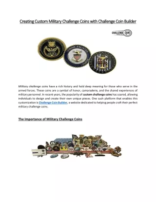 Creating Custom Military Challenge Coins with Challenge Coin Builder