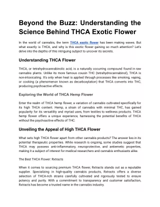 Beyond the Buzz_ Understanding the Science Behind THCA Exotic Flower